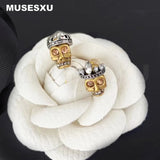 Golden Skull Earrings For King & Queen Parties