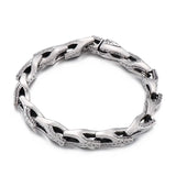 Vintage Stainless Steel Bracelet 8mm Men's Engraved Jewelry
