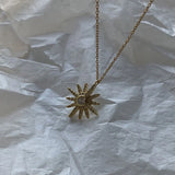925 Silver Crystal Sun Angel Six-Pointed Star Necklace