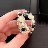 Geometric Inlaid Pearl Earrings for Women's Wedding