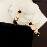 Geometric Inlaid Pearl Earrings for Women's Wedding