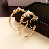Hollow Moon Zircon Earrings for Women's Party