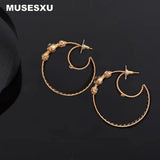 Hollow Moon Zircon Earrings for Women's Party