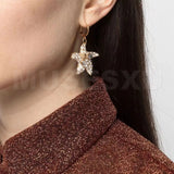 Colorful Zircon & Opal Sea Star Earrings for Party