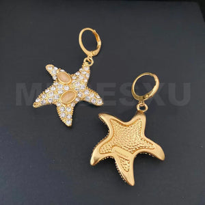 Colorful Zircon & Opal Sea Star Earrings for Party