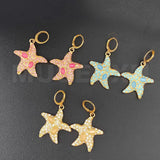 Colorful Zircon & Opal Sea Star Earrings for Party