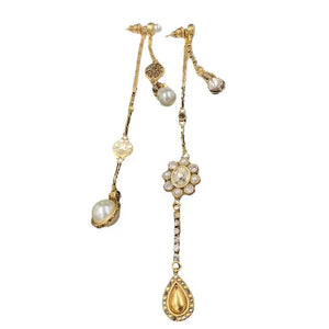 Pearl & Zircon Pendant Tassel Earrings for Party