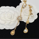 Pearl & Zircon Pendant Tassel Earrings for Party