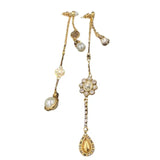 Pearl & Zircon Pendant Tassel Earrings for Party