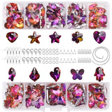 Crystal Glass Pendants Beads Charms Jewelry Making Kit