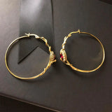Baroque Style Red Stone Earrings for Women Party Wedding