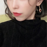 Baroque Style Red Stone Earrings for Women Party Wedding