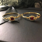 Baroque Style Red Stone Earrings for Women Party Wedding