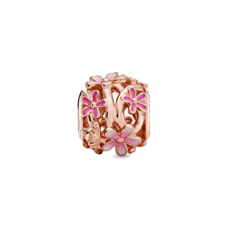 925 Sterling Silver Rose Clover Bead DIY Jewelry Accessory