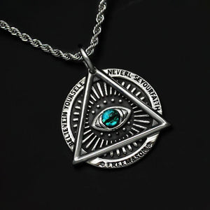 Vintage Stainless Steel Freemasonry Eye Pendant