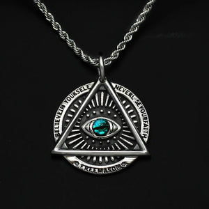 Vintage Stainless Steel Freemasonry Eye Pendant