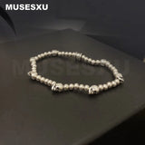 Skull & Ball Beaded Retractable Bracelet for Party