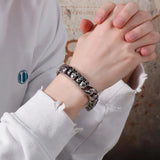 Steel O-chain Men's Woven Bracelet Skull Polished