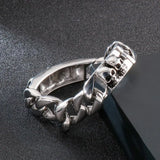 Steel O-chain Men's Woven Bracelet Skull Polished