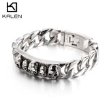 Steel O-chain Men's Woven Bracelet Skull Polished