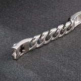 Steel O-chain Men's Woven Bracelet Skull Polished