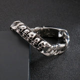 Steel O-chain Men's Woven Bracelet Skull Polished