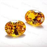 Yellow Zircon Oval Shape Beads 5ct 6.0ct 11ct Loose Gemstone