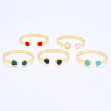 Colorful Stone Bangles Roman Numeral Brass Bracelet