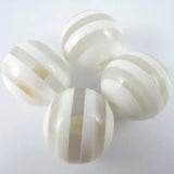 Colorful Acrylic Resin Spacer Beads Round Shape Mixed Stripe Pattern