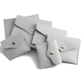 Silver Grey Jewelry Bag PU Leather Packaging Gift Bag