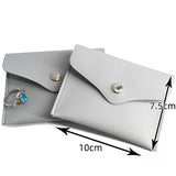 Silver Grey Jewelry Bag PU Leather Packaging Gift Bag