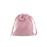 Flannel Solid Drawstring Jewelry Bag in Sugar Melon Pink
