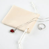 Flannel Solid Drawstring Jewelry Bag in Sugar Melon Pink