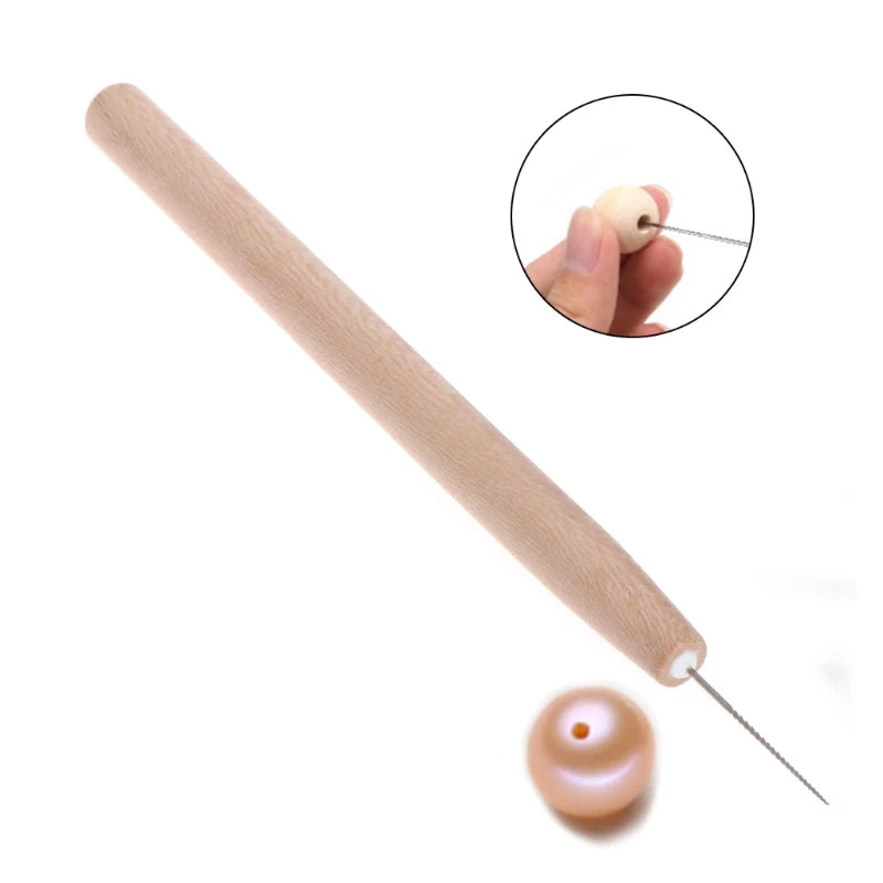 Jewelry Beads Enlarger Tool Wood Handle Holes Making DIY Reamer Tackle