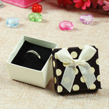 Elegant Square Dots Jewelry Gift Box, Wedding Ring Packaging Case, 16pcs