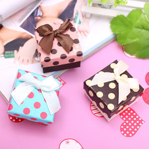 Elegant Square Dots Jewelry Gift Box, Wedding Ring Packaging Case, 16pcs