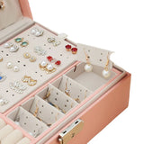 Double Layer Wooden Jewelry Box Organizer