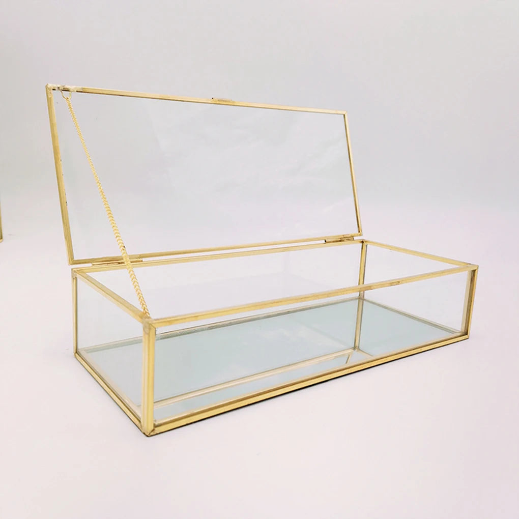 Antique Jewelry Box Glass Storage Holder