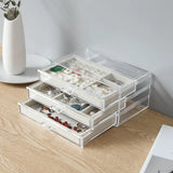 European Jewelry Box Organizer Transparent Drawer Type Storage