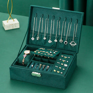 Flannel Jewelry Box Organizer Earring Ring Watches Showcase
