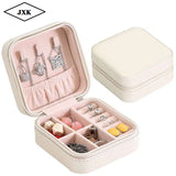 Leather Jewelry Box Organizer Display Travel Case Portable Earring Holder