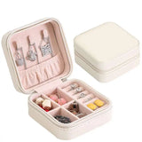 Leather Jewelry Box Organizer Display Travel Case Portable Earring Holder