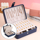 Leather Jewelry Box Double Layer Travel Storage Case Organizer