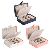 Leather Double Layer Jewelry Box Travel Storage Organizer