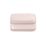 Leather Jewelry Box Double Zippers Storage Smooth Holder