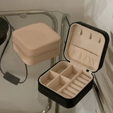 Leather Jewelry Box Organizer Travel Case Locket Necklace Earring Ring Holder