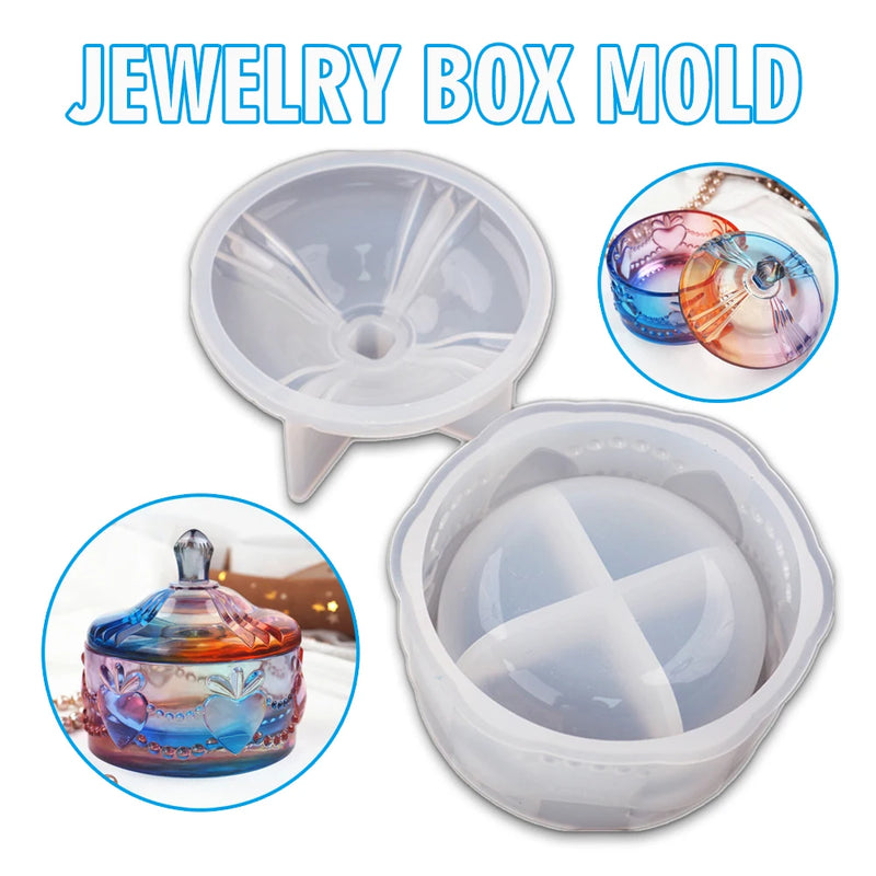 Silicone Jewelry Box Mold with Lid for DIY Storage