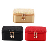 Travel Jewelry Case Organizer Zipper Leather Storage