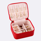 Travel Jewelry Case Organizer Zipper Leather Storage