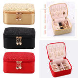 Travel Jewelry Case Organizer Zipper Leather Storage